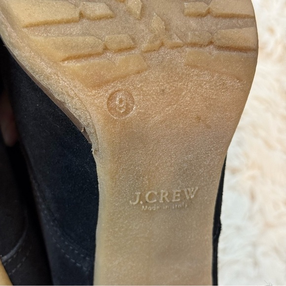 J. Crew MacAlister High Heel Black Suede Ankle Boot Size 9 with ties - Picture 9 of 10